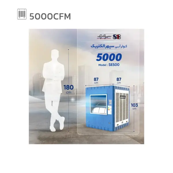 کولر آبی 5000 سپهر الکتریک مدل SE 500 B کم مصرف از راهنما