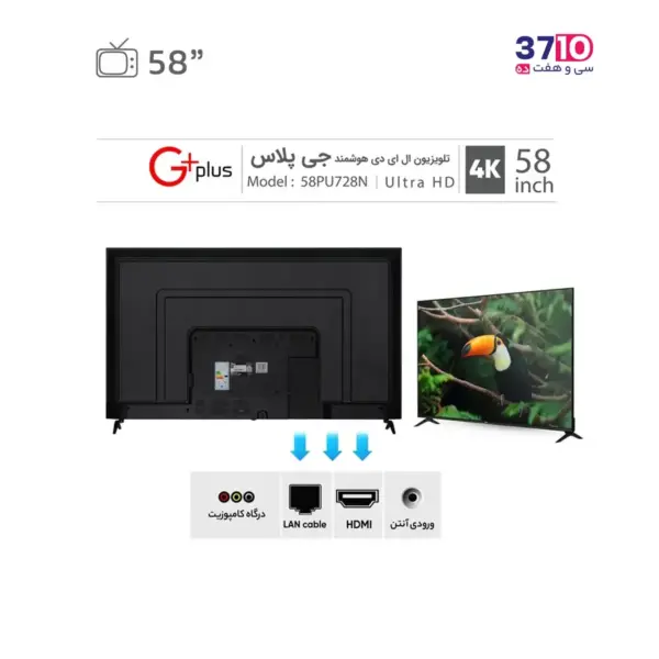 ال ای دی جی پلاس GPlus مدل GTV-58PU728N از راهنما