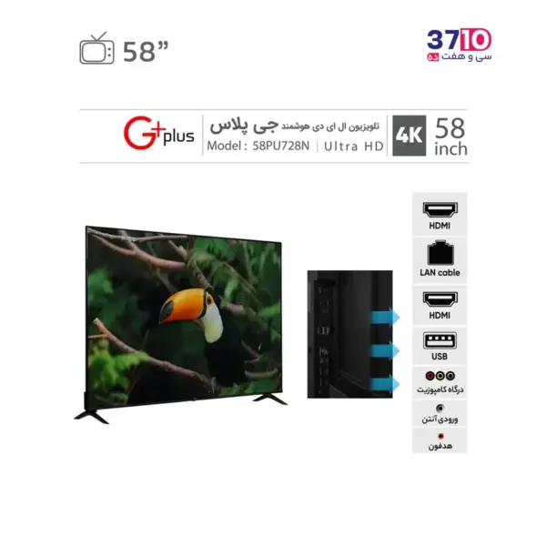 ال ای دی جی پلاس GPlus مدل GTV-58PU728N از راهنما