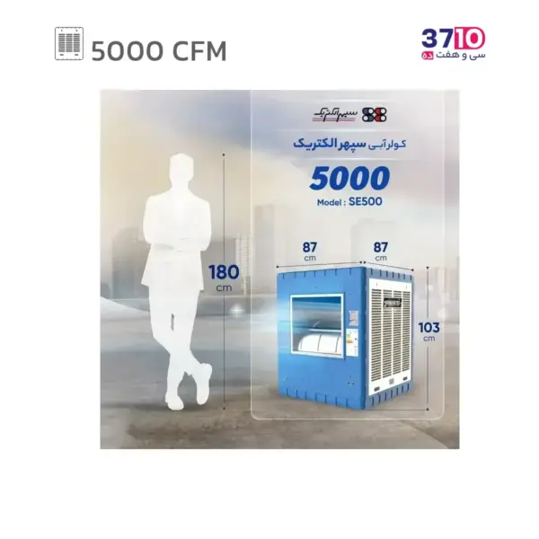 کولر آبی 5000 سپهر الکتریک مدل SE 500 B کم مصرف از راهنما